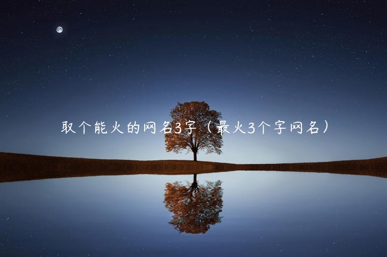 取个能火的网名3字（最火3个字网名）